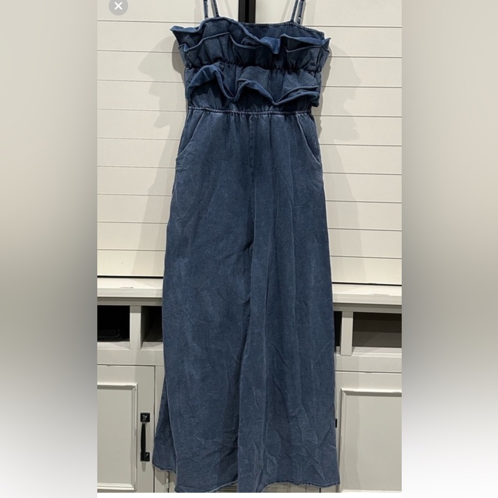 COPY - White Birch Black Label. Boutique brand. Denim jumpsuit with ruffles